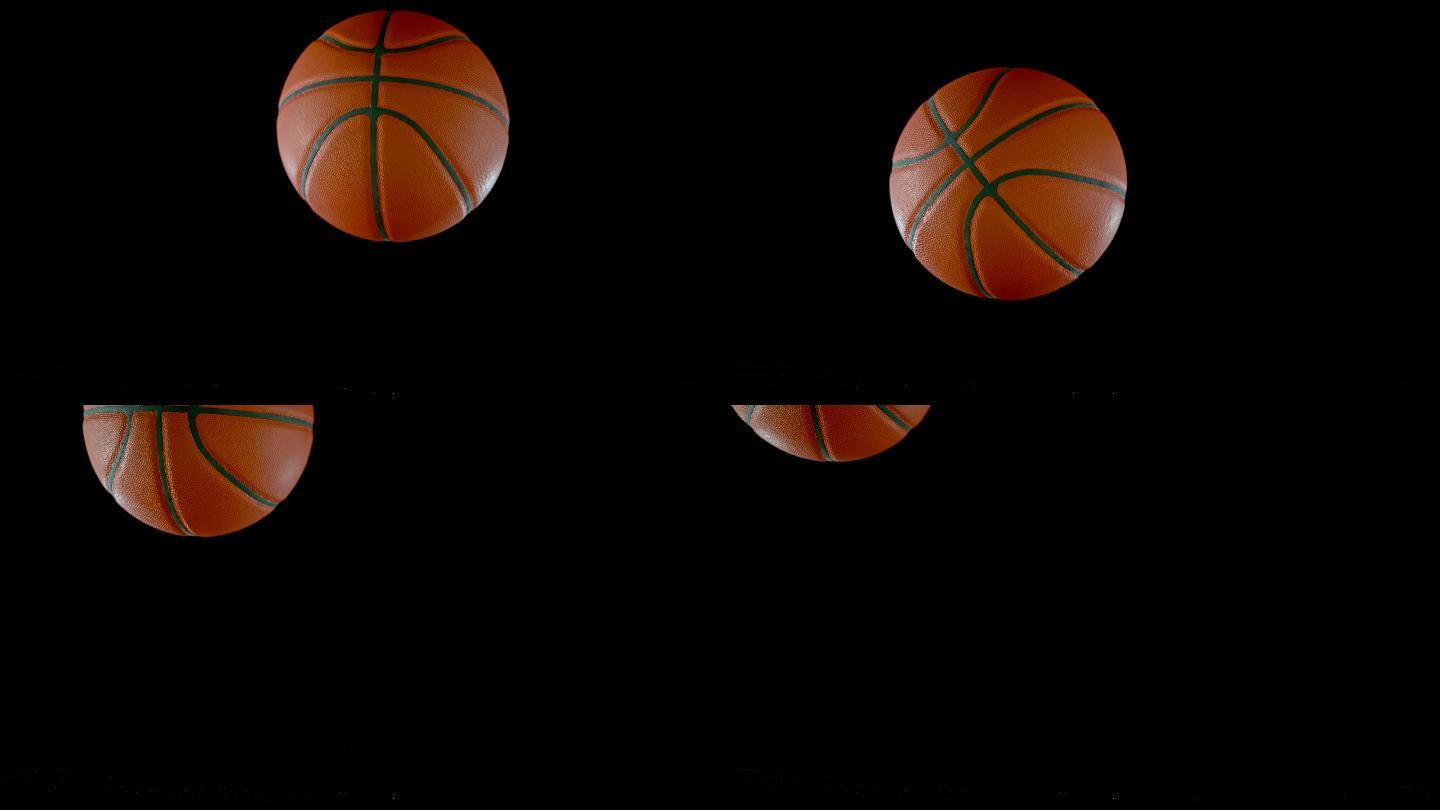 SLO MO LD篮球在黑色表面反弹