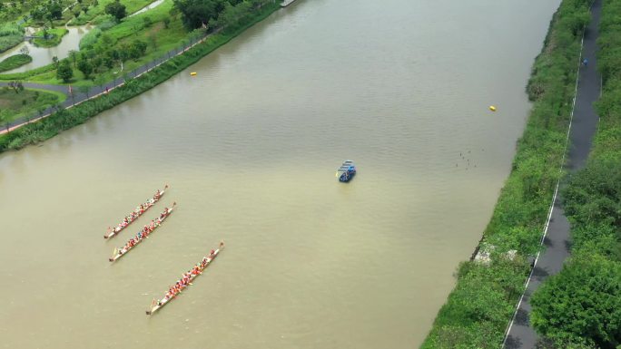 端午节龙舟比赛  广州塔 海珠湖 航拍