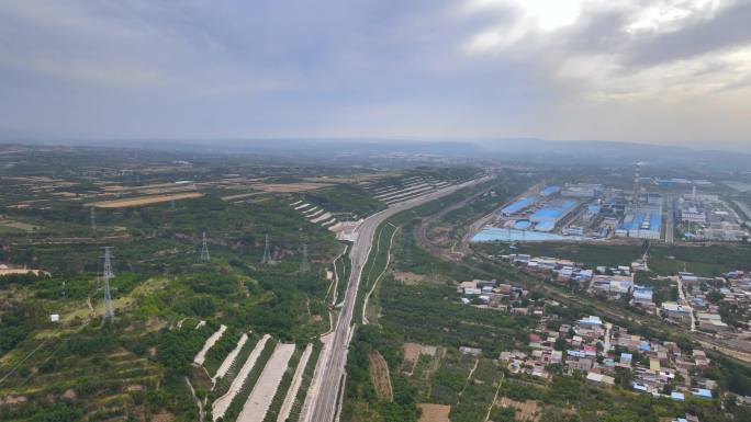 航拍镜头城市大景生态人居建筑C