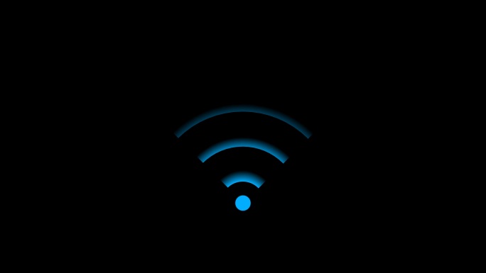 蓝色wifi信号无线信号4K