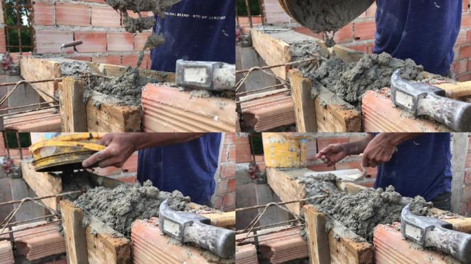 男子抹水泥腻子泥水工