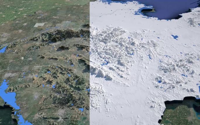 超精细山东地图模型16k颜色高程水系贴图