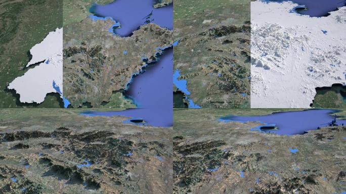 超精细山东地图模型16k颜色高程水系贴图