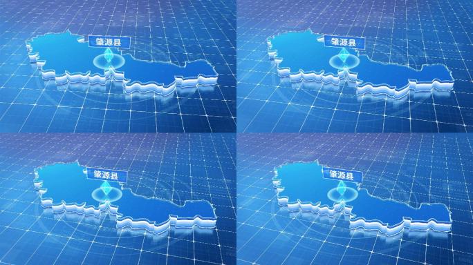 肇源县蓝色科技感定位地图ae