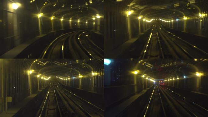 地铁隧道行进运动空镜