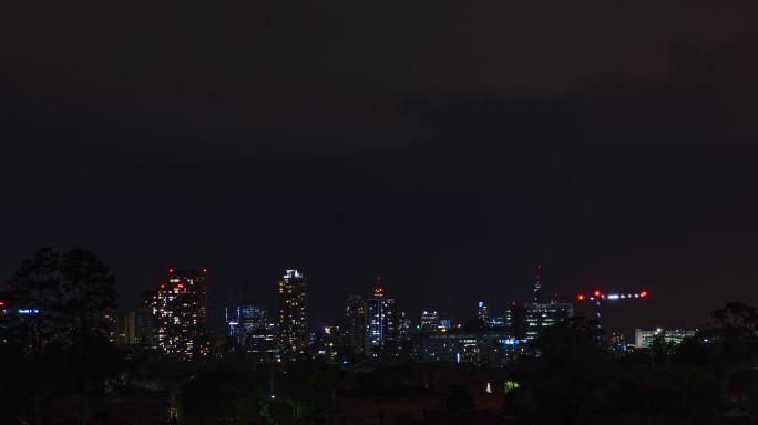 澳大利亚悉尼闪电风暴的延时镜头