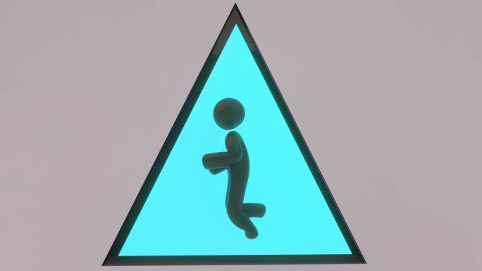 图标人形跑步标志提示警示标识