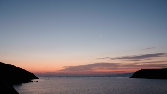 海上日出的昼夜延时镜头