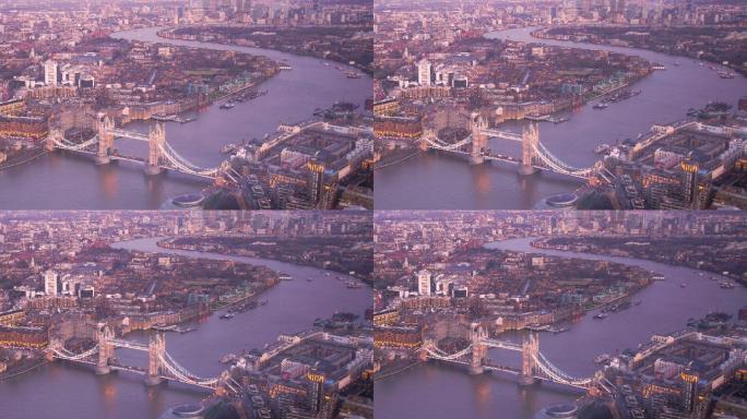 英国伦敦塔桥（Tower Bridge），在夏季使用延时平移、缩放和放大功能
