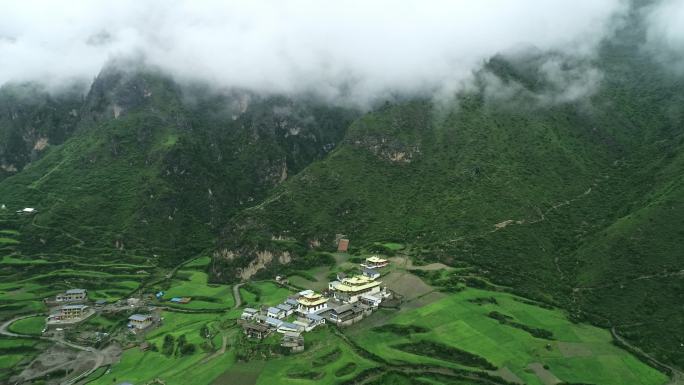 四川甘南地区扎尕那风景区航拍