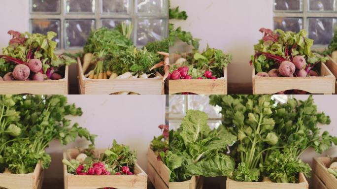 商店板条箱中精选新鲜农产品的4k视频片段