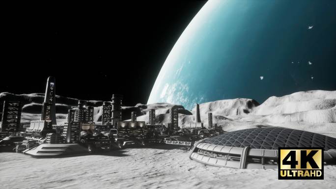 4K月球表面太空背景视频素材