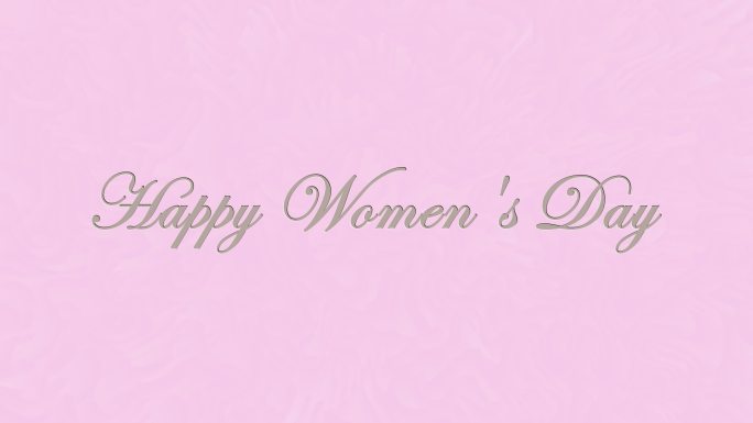 欢乐国际妇女节文字题词、3月8日女性假日概念、女性美装饰动画字母、节日贺卡3d呈现动态背景库存视频-
