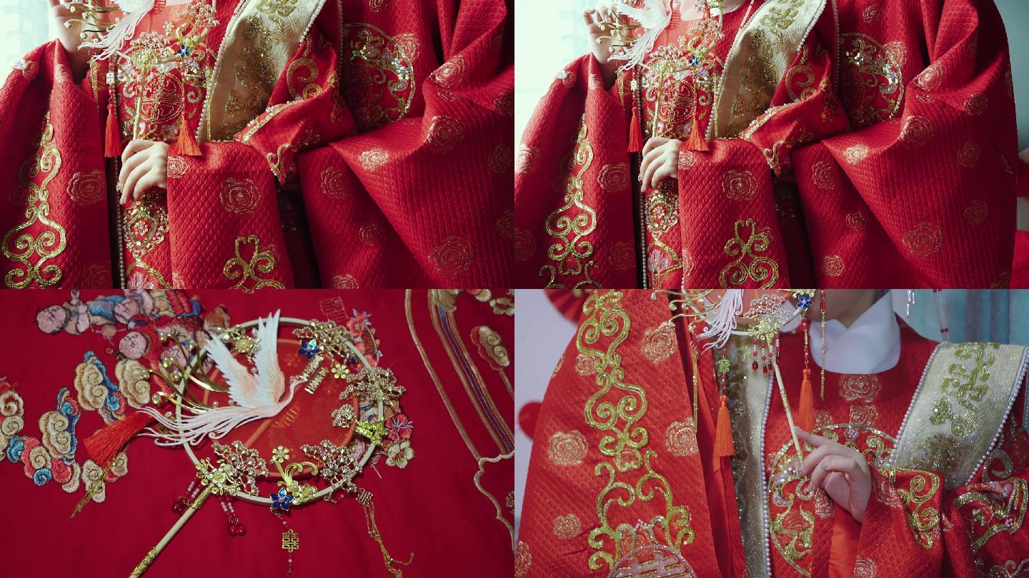 中式婚礼礼服汉服和服中国风大红秀服