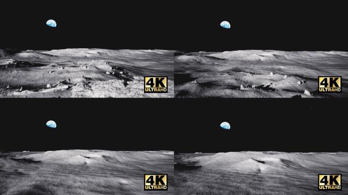 4K月球表面太空背景视频素材