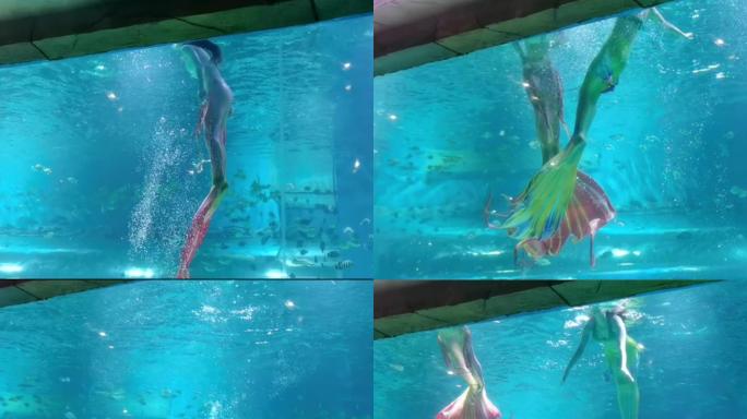馆美人鱼表演花样动作视频素材宣传片