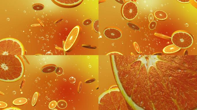 4K橙子饮料橙汁背景素材