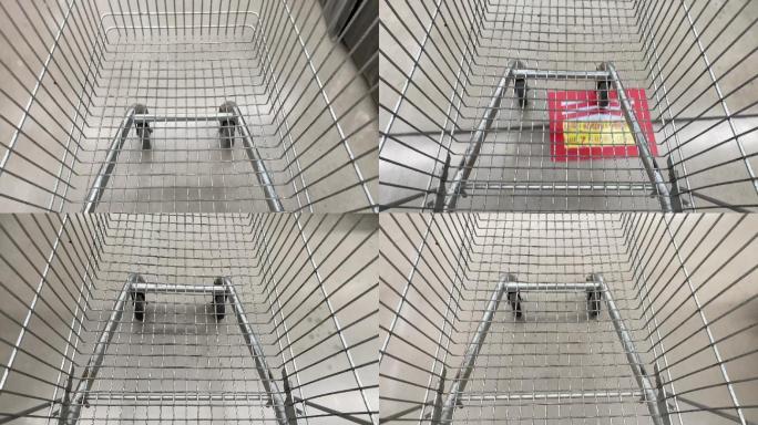 汽车视角特写商店购物车车轮