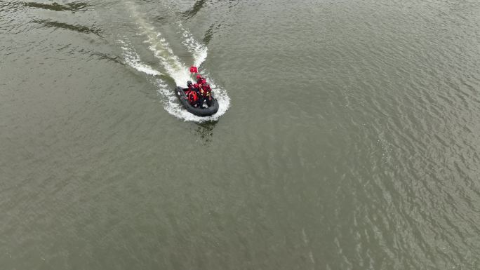 防汛应急演练消防救援水上营救洪水抗洪抢险