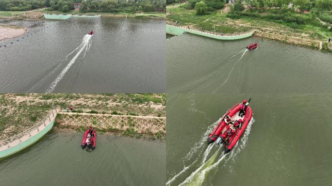 防汛应急演练消防救援水上营救洪水抗洪抢险