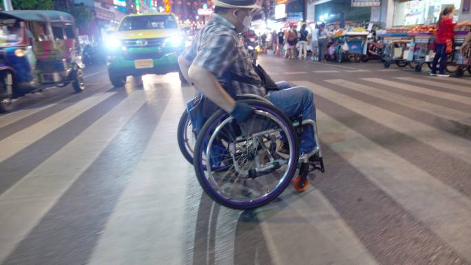 曼谷轮椅旅游地标概念