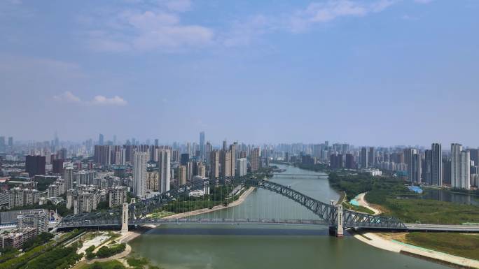 武汉城市江汉七桥4K航拍