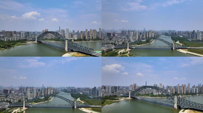 武汉城市江汉七桥4K航拍