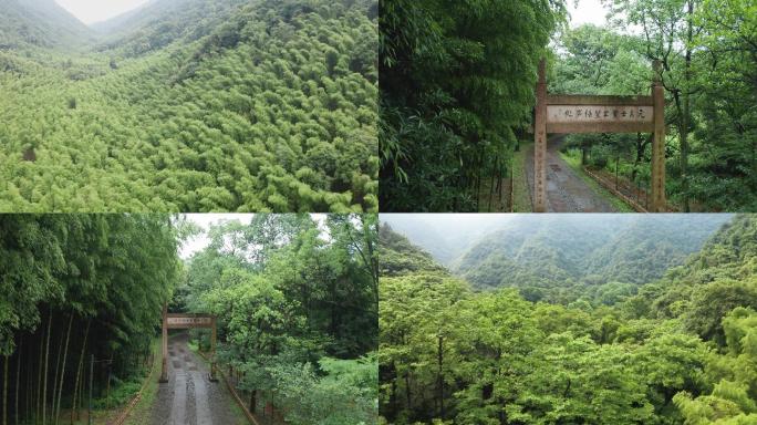 浙江杭州富阳区黄公望隐居地纪念馆航拍