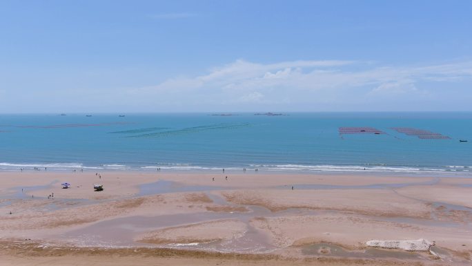 航拍漳州漳浦翡翠湾海边浴场