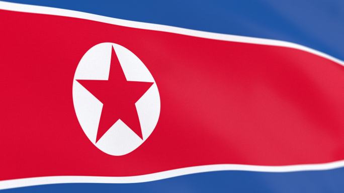 朝鲜环旗飘扬的旗帜