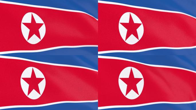 朝鲜环旗飘扬的旗帜