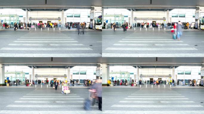 HD：旅客在机场候机楼的拥挤时间推移