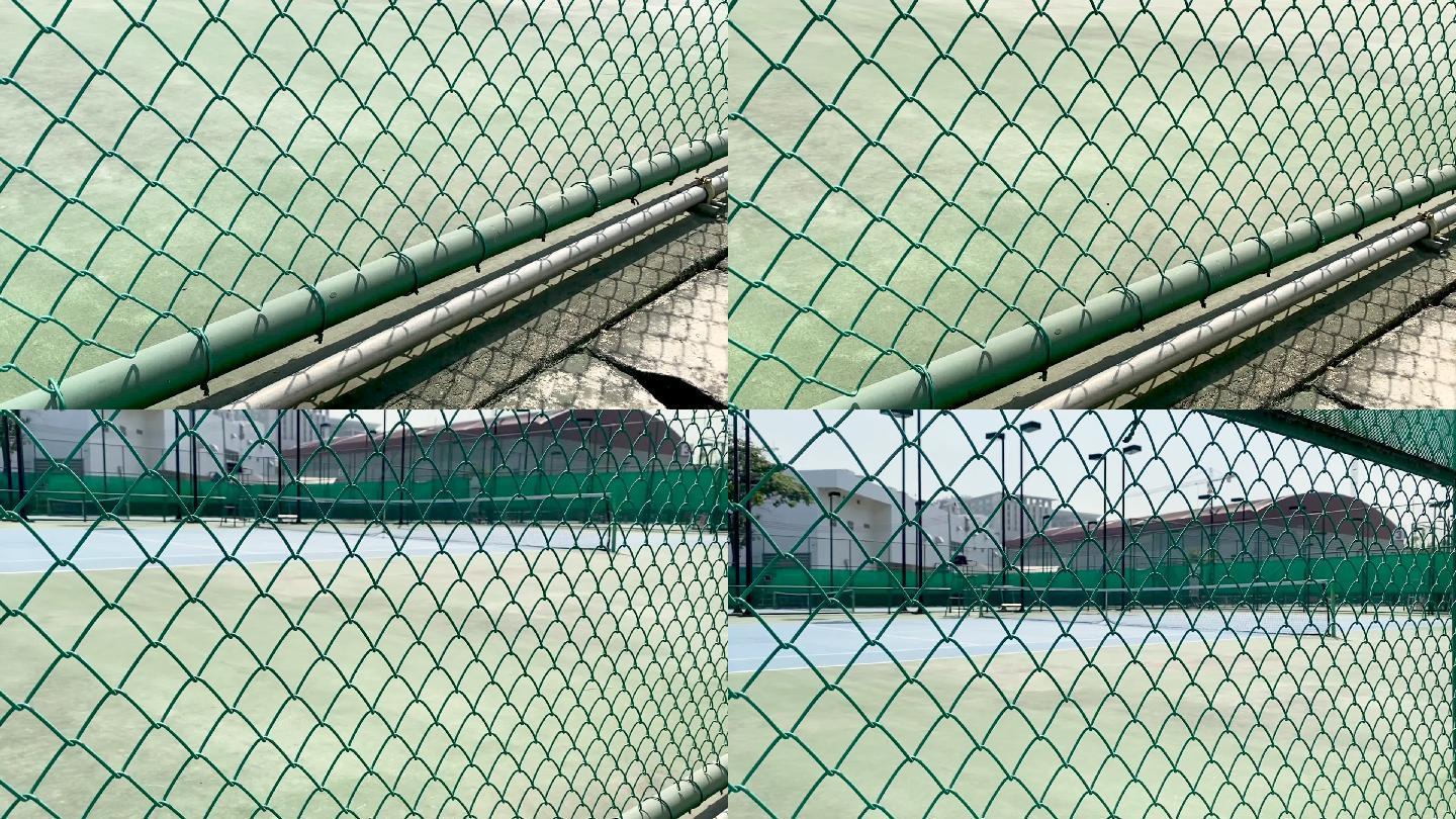 网球场围栏疫情下空荡场地护栏