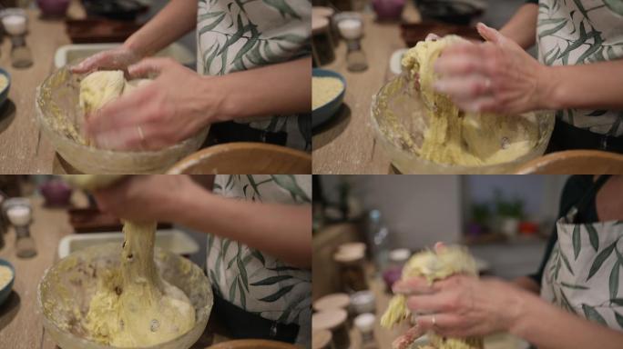 母子一起做酵母蛋糕