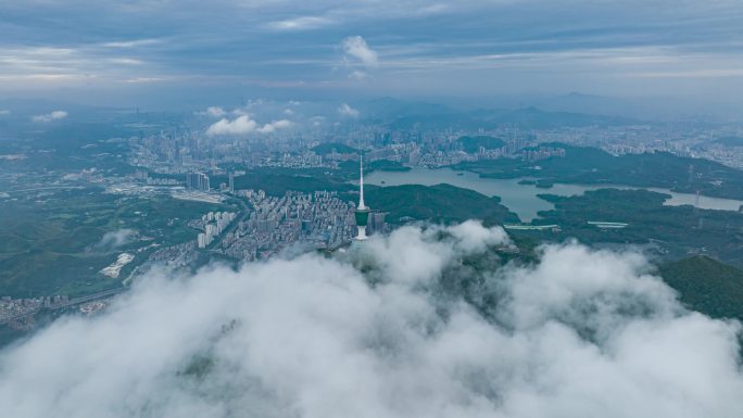 4K粤港澳大湾区深圳梧桐山云雾延时摄影