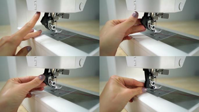 裁缝使用缝纫机库存视频