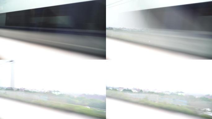 中国高速列车速度窗外的风景