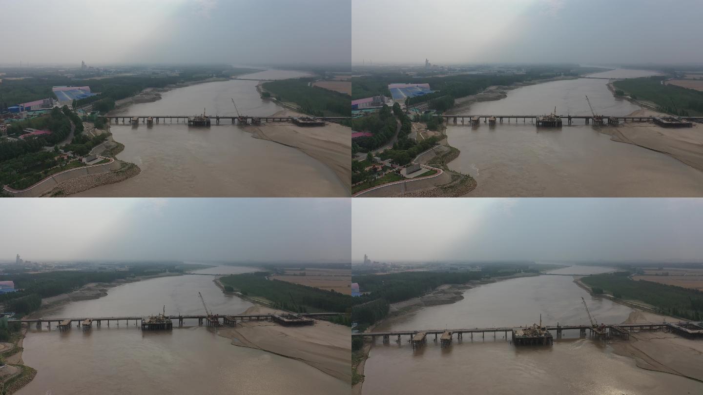 山东济南：聊泰铁路黄河公铁桥进展顺利