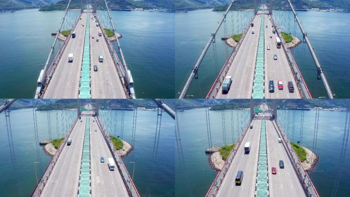 香港青马大桥无人机视图
