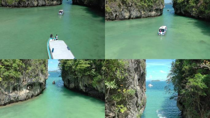 海岛 大海 海滩 全景 鸟瞰图 山谷