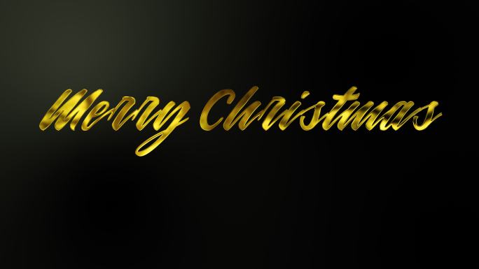 圣诞节动画金色字母黑色背景圣诞贺卡