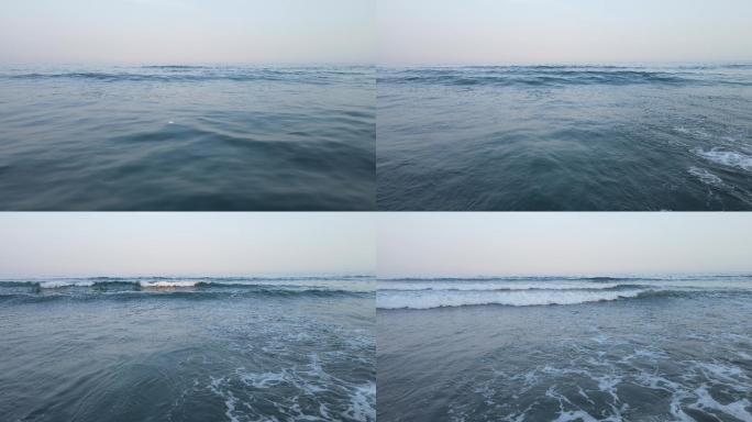 大海沙滩海浪浪花航拍