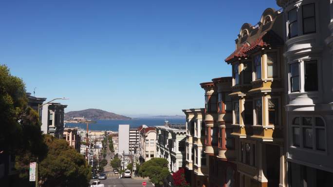 旧金山Nob Hill住宅楼和clear bay view