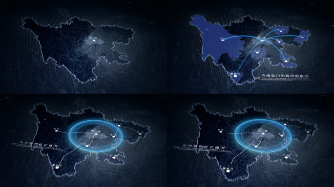 科技质感四川区位地图