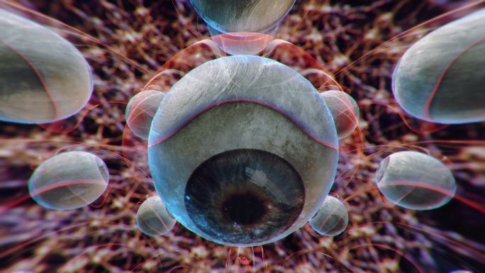 眼睛，神经细胞。眼睛神经眼球动画眼球神经