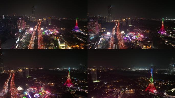 【正版4K素材】深圳世界之窗夜景航拍
