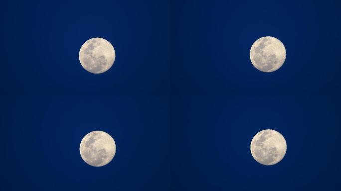 夜晚的超级月亮蓝色背景圆月中秋