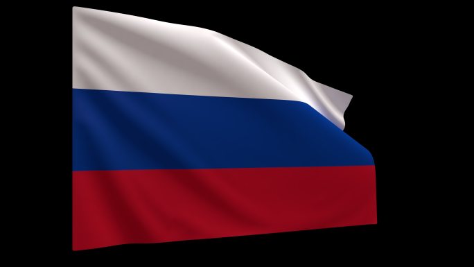 4K俄罗斯旗飘扬Russia-斜视