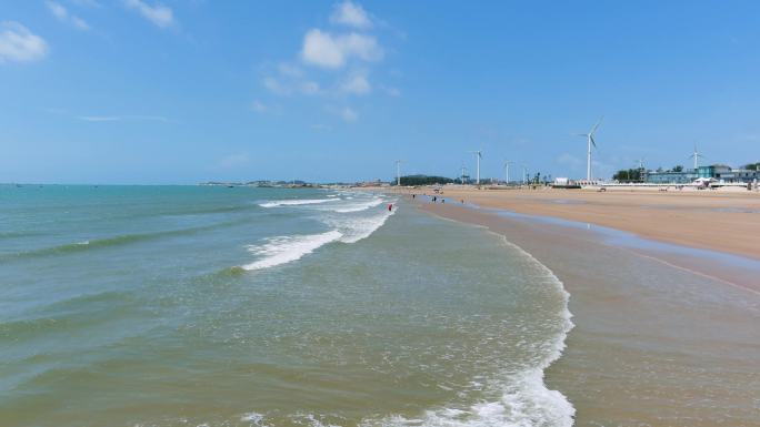 航拍漳州漳浦翡翠湾海边浴场