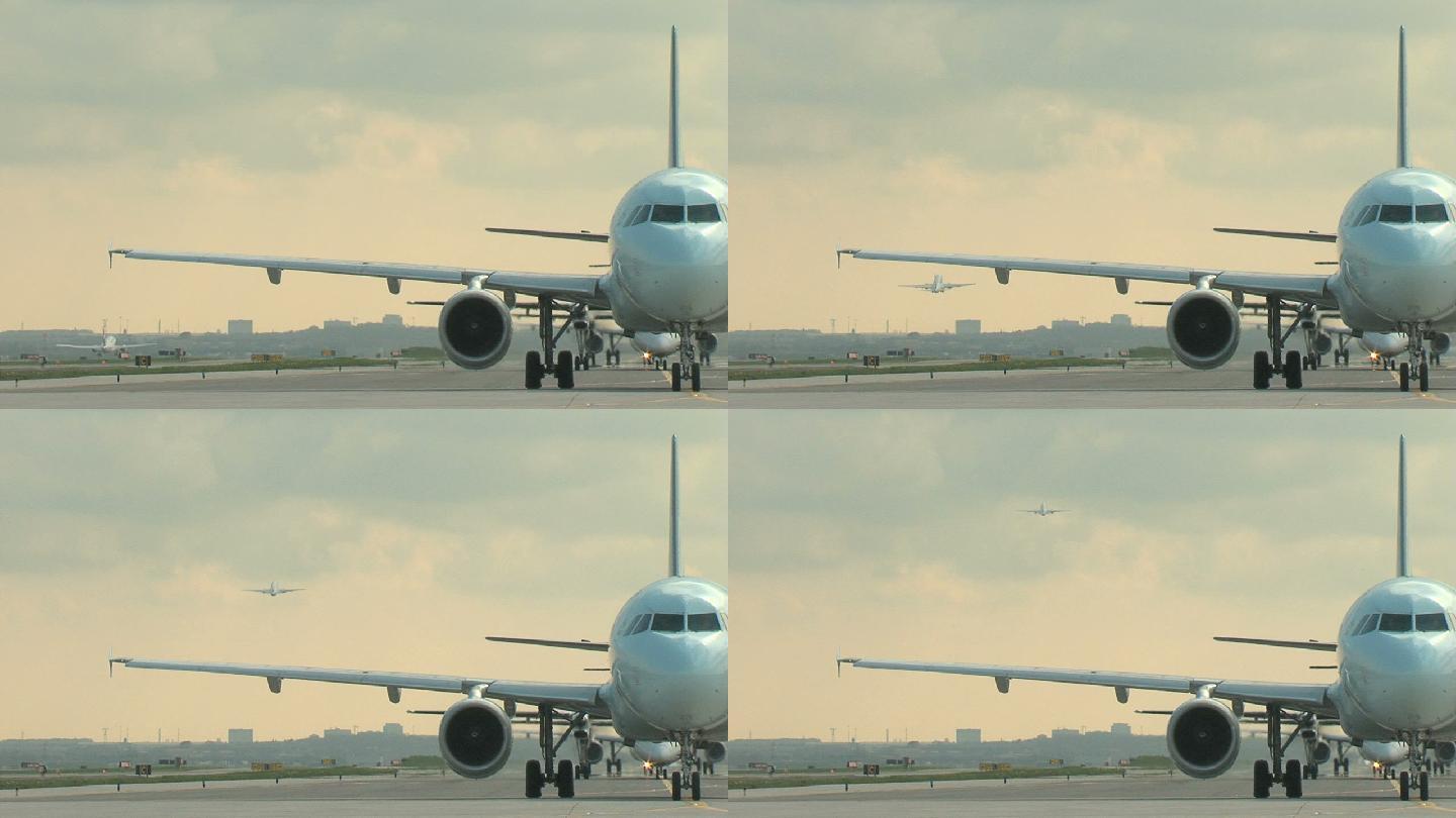 波音737飞机起飞空客等待滑行